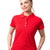 Tricou Polo roșu pentru femei – ideal pentru uniforme de echipă sau activități promoționale