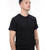 Tricou clasic negru din bumbac 100%, croială standard, ideal pentru personalizare – vedere frontală. Tricou pentru bărbați