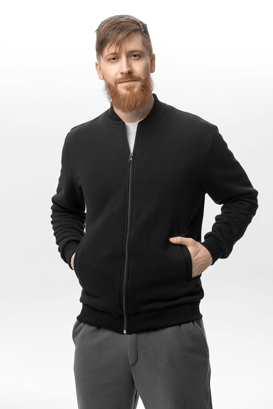 bomber negru pentru bărbați– stil urban, ideal pentru personalizare