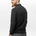 Tricou negru Polo cu mânecă lungă, croială standard și material de bumbac, perfect pentru un look sofisticat și confortabil