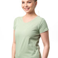 Tricou damă bumbac 100 % verde deschis – pentru uniforme, angro sau utilizare zilnică