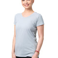 Tricou clasic damă gri deschis – bumbac 100 %, ideal pentru imprimare logo și purtare zilnică
