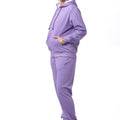 Set sport damă violet deschis din bumbac gros 320 g – potrivit pentru echipe, casual sau angro, produs în Moldova