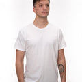 Tricou clasic alb din bumbac, model casual și elegant pentru bărbați 

