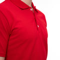 Tricou polo roșu din bumbac 100%, ideal pentru personalizare prin broderie.