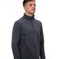 Hanorac Fliss Sport gri închis Almam Fashion, cu guleraș și fermuar – perfect pentru echipe și activități sportive.