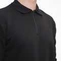Hanorac Polo negru Almam Fashion, cu guleraș și fermuar pe mijloc – un design versatil, potrivit pentru echipe și comercianți.