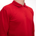 Hanorac Polo roșu, detaliu guleraș și fermuar, material de calitate pentru confortul zilnic și personalizare ușoară.

