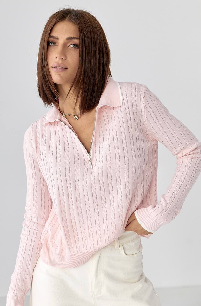 Pulover Dame tricotată cu fermoar