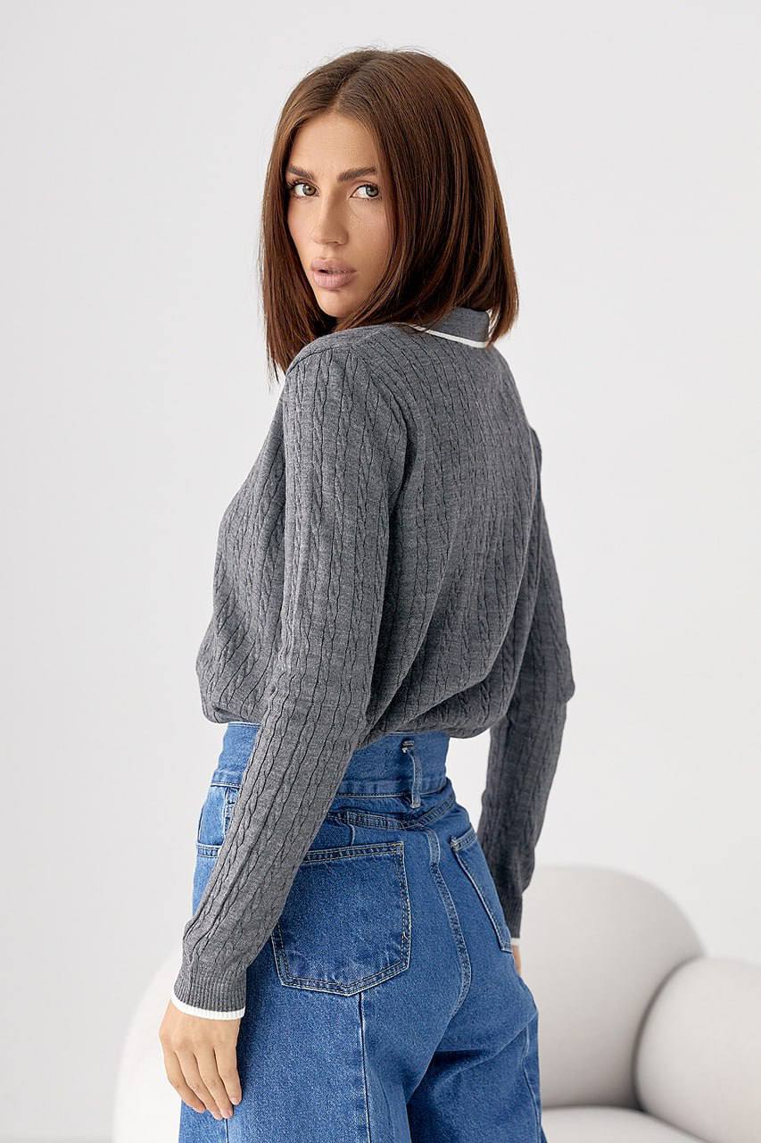 Pulover Dame tricotată cu fermoar